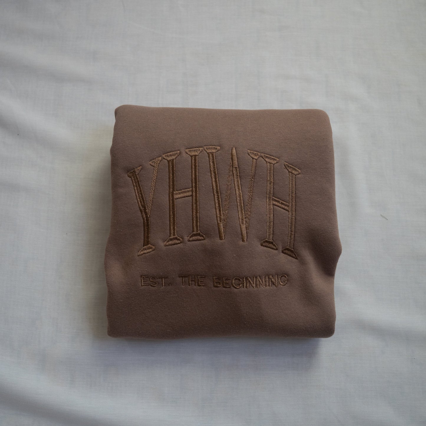 Brown Thread Embroidered Sweatshirt