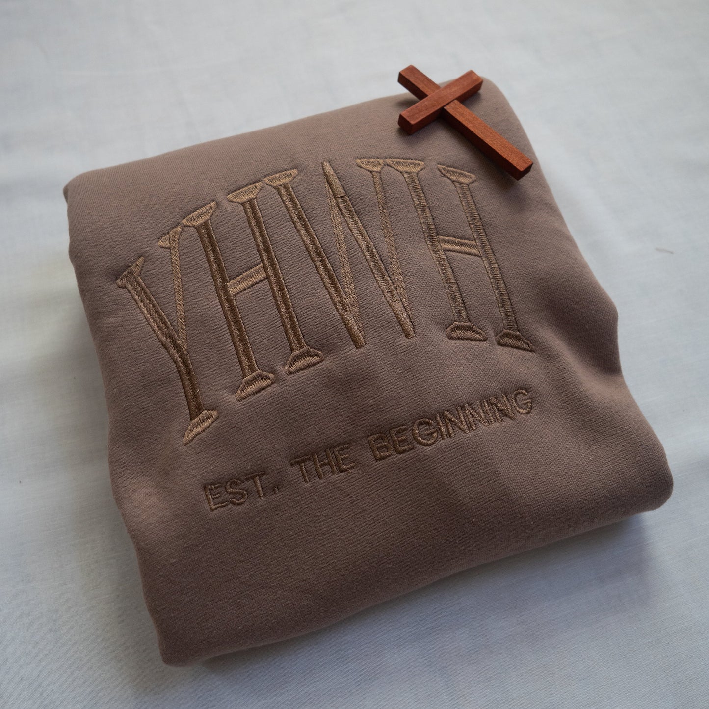 Brown Thread Embroidered Sweatshirt