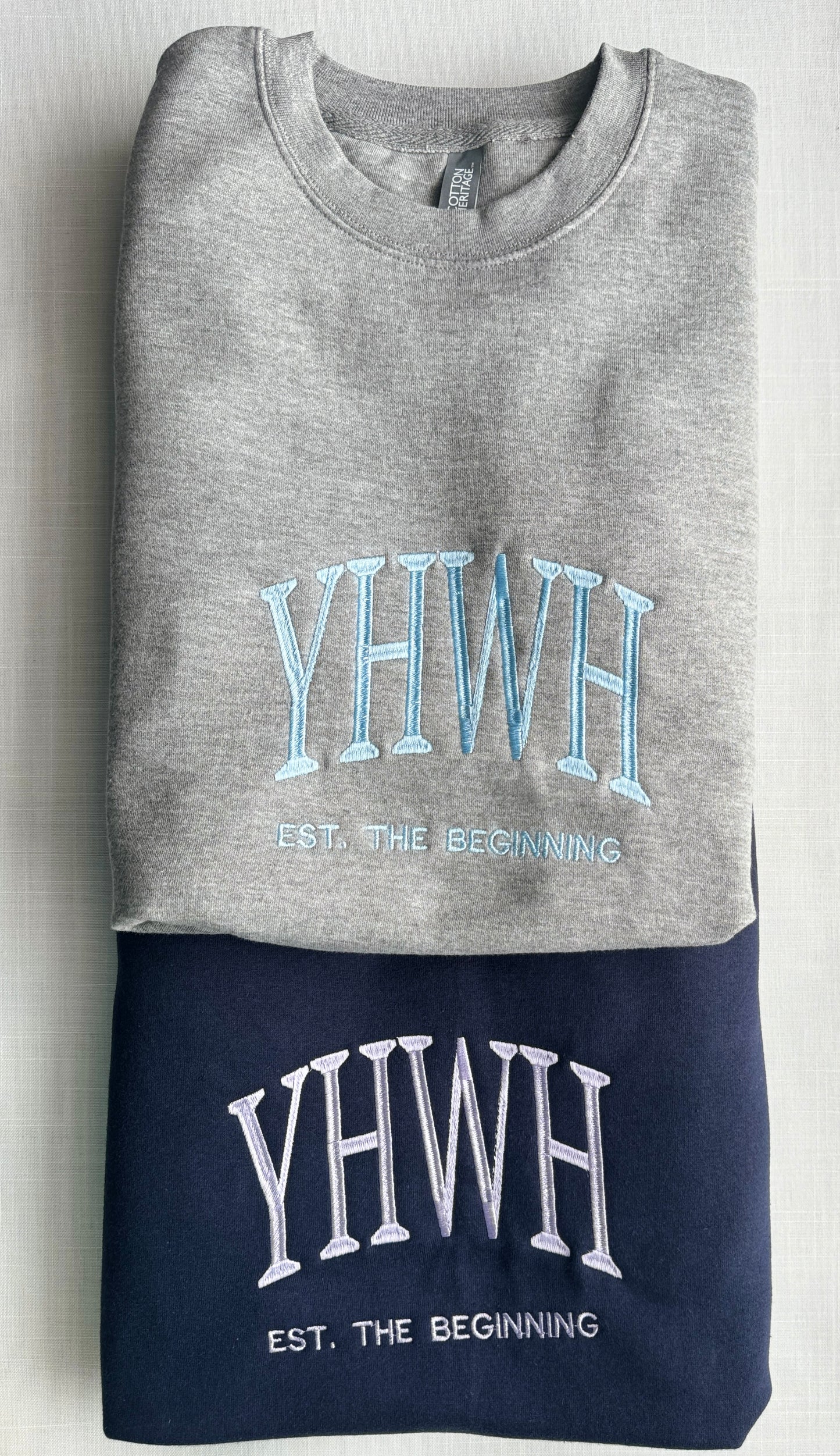 YHWH Embroidered Sweatshirt | The “I AM” - Contrast Stitch