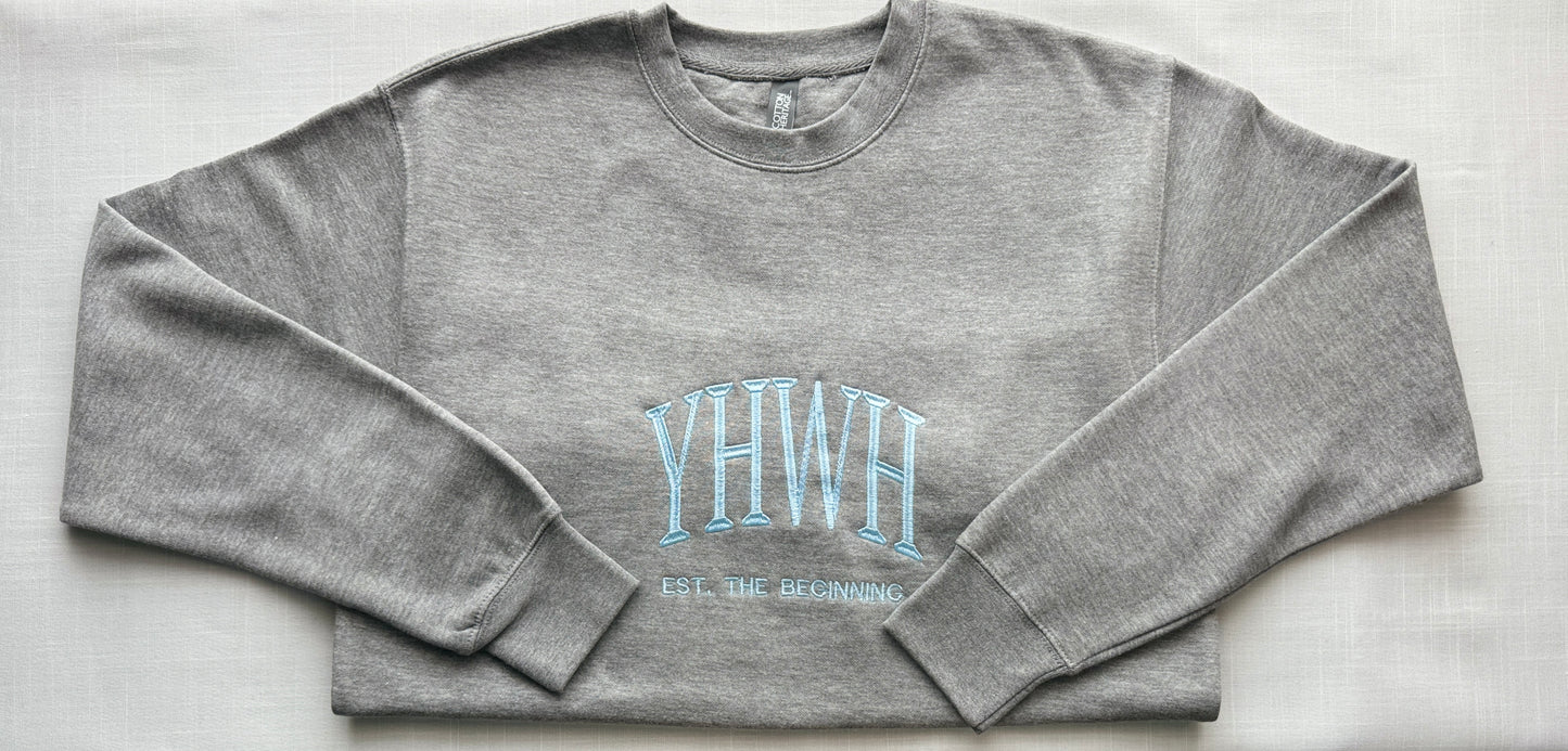 YHWH Embroidered Sweatshirt | The “I AM” - Contrast Stitch