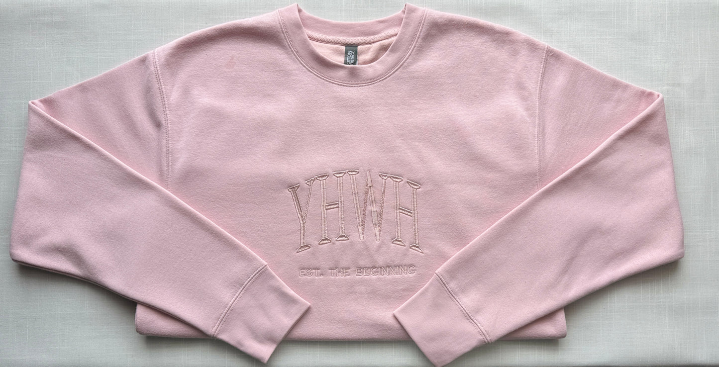 YHWH Embroidered Sweatshirt | The “I AM” - Monochromatic Stitch