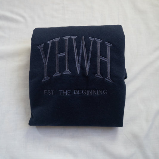 Navy Thread Embroidered Sweatshirt