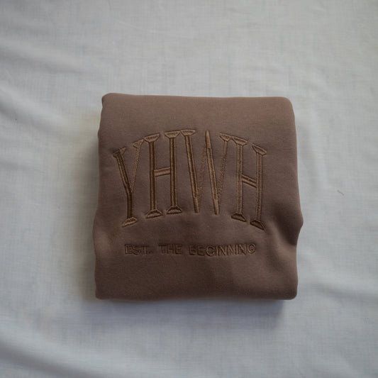 Brown Thread Embroidered Sweatshirt