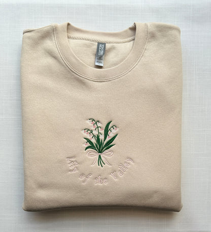 Lily of the Valley Embroidered Sweatshirt | Song of Solomon 2:1