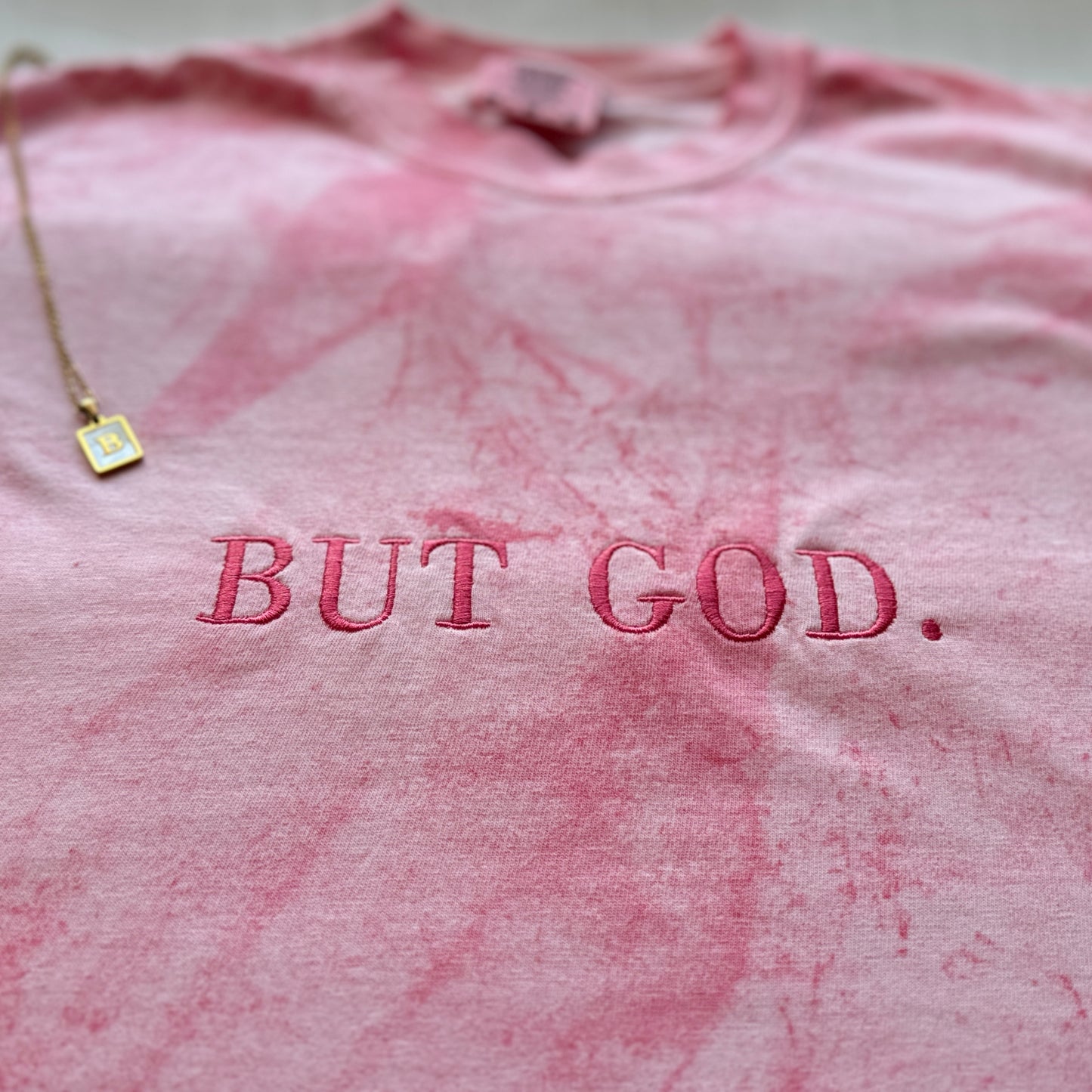 BUT GOD. Embroidered T-Shirt | A Testimony of Faith