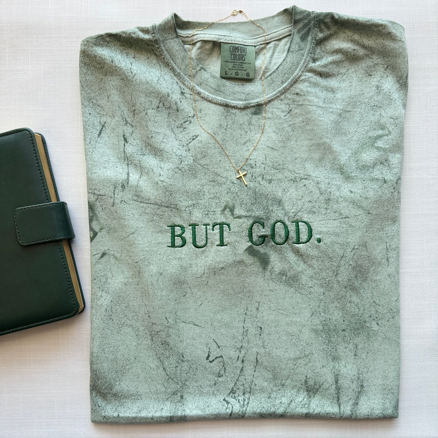 BUT GOD. Embroidered T-Shirt | A Testimony of Faith