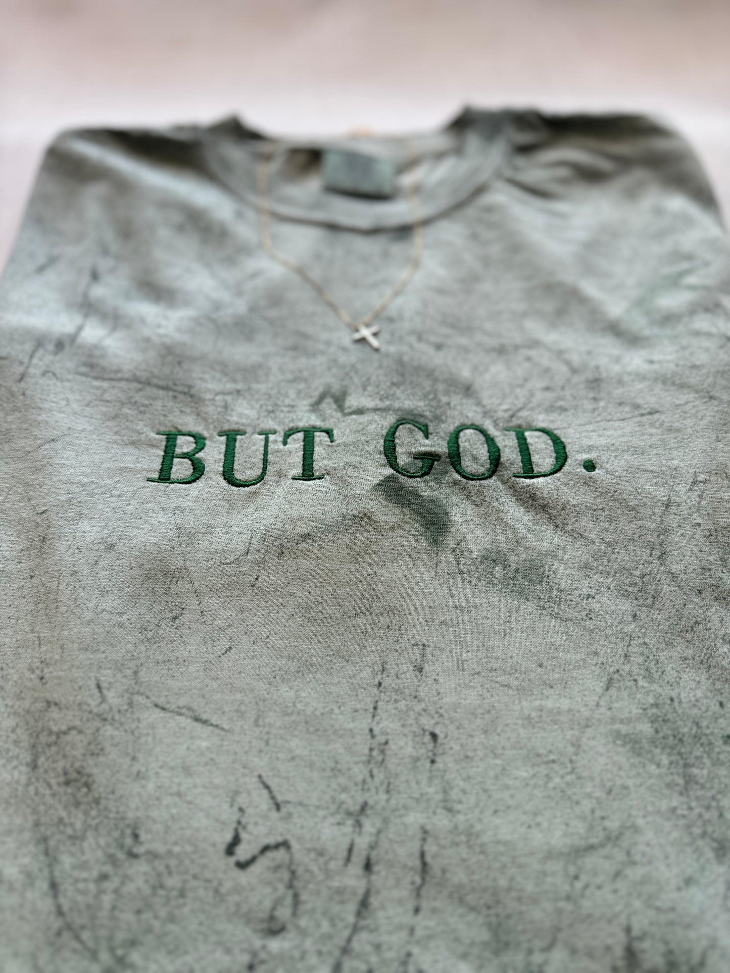 BUT GOD. Embroidered T-Shirt | A Testimony of Faith