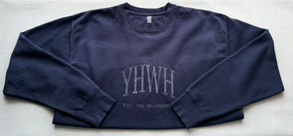 YHWH Embroidered Sweatshirt | The “I AM” - Monochromatic Stitch