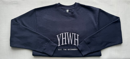YHWH Embroidered Sweatshirt | The “I AM” - Contrast Stitch